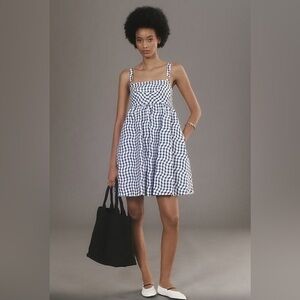 NWOT Maeve Sleeveless Babydoll Romper in Blue Motif size small